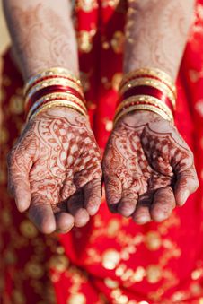 Henna Hands And Bangles. Royalty Free Stock Photos