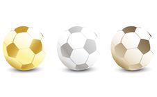 Golden, Silver And Bronze Soccer Ball Royalty Free Stock Image Golden, Silver And Bronze Soccer Ball Royalty Free Stock Image