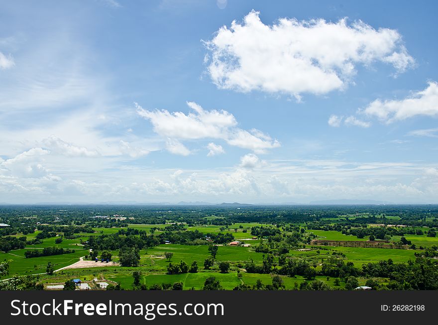 Aerial view of a rural region and farmland, Uthai Thani, Thailand. Aerial view of a rural region and farmland, Uthai Thani, Thailand.
