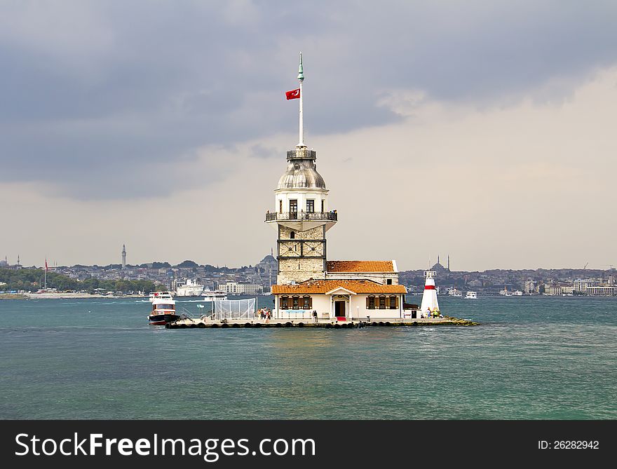 The Maiden's Tower in Istanbul, Turkey. The Maiden's Tower in Istanbul, Turkey