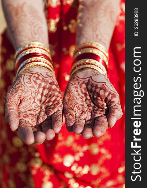 Henna Hands and Bangles - Indian wedding. Henna Hands and Bangles - Indian wedding