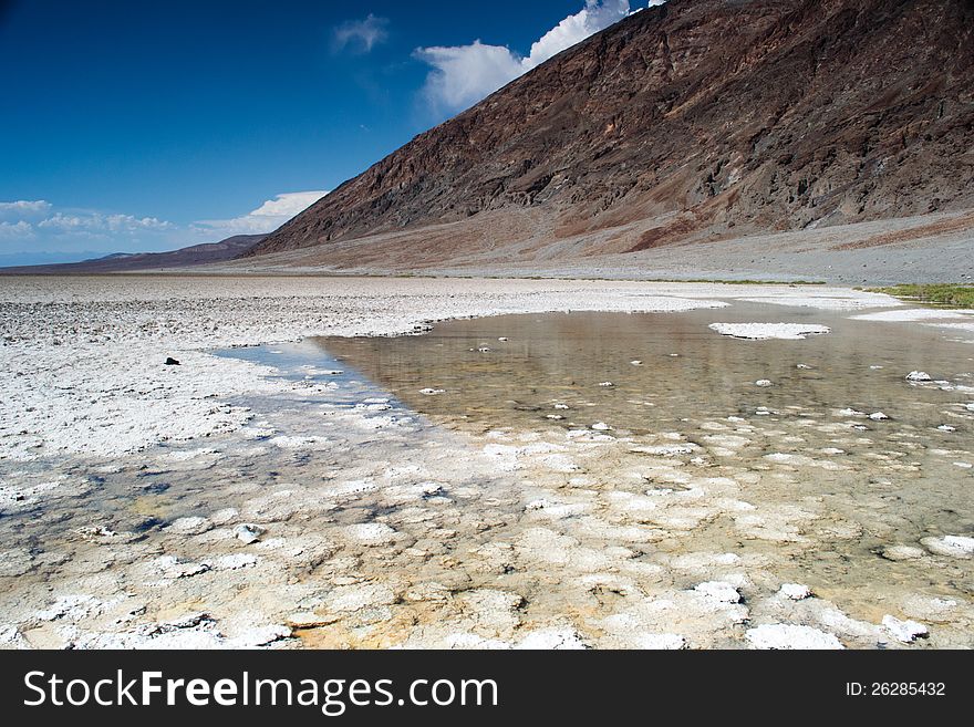 Death valley national park,california,USA-august 3,2012: badwater,a salt flat under the sea level