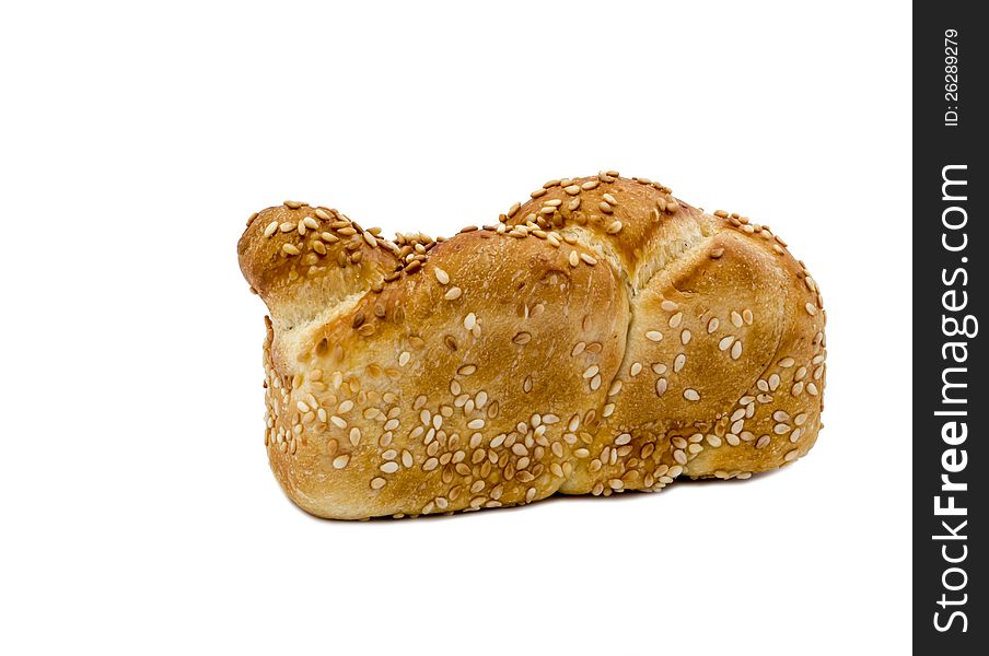 Loaf Of Challah Isolated On White