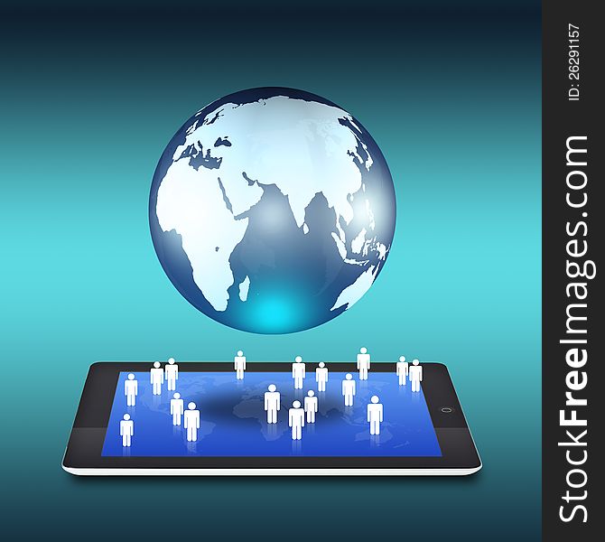 Tablet with social network structure. Tablet with social network structure