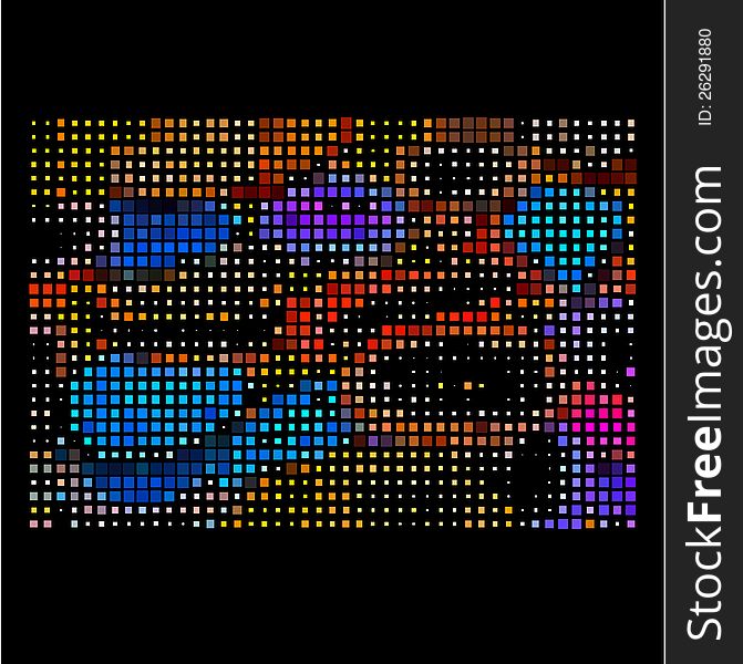 Abstract mosaic design vector colorful pattern on black background