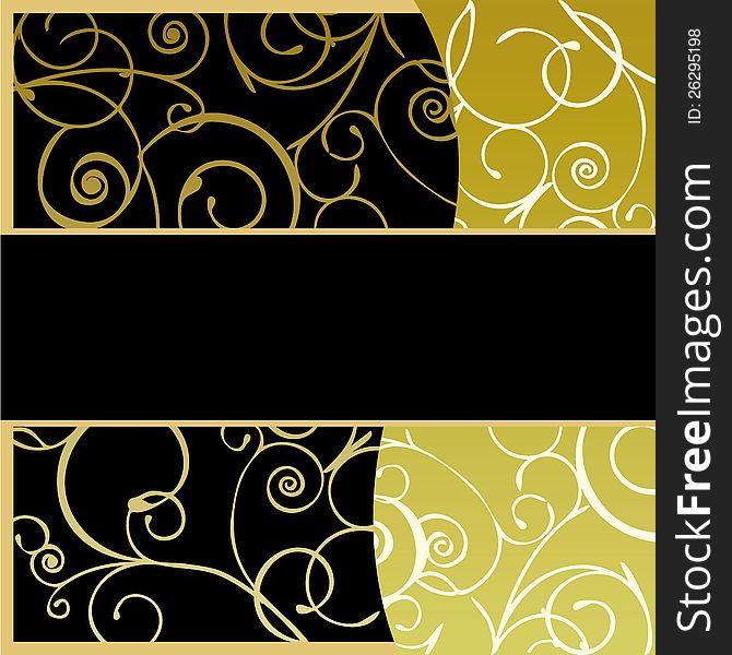 Elegant golden frame background for invitation or card