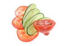 Slices Of Cucumber And Tomato Royalty Free Stock Image