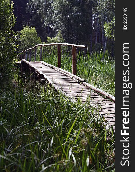 Woods Bridge in summer day