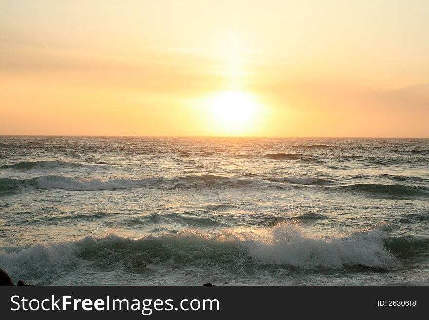 Sunsetting over the Pacific Ocean. Sunsetting over the Pacific Ocean