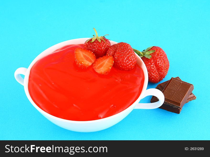 Strawberry Jam on a white background-red strawberry. Strawberry Jam on a white background-red strawberry