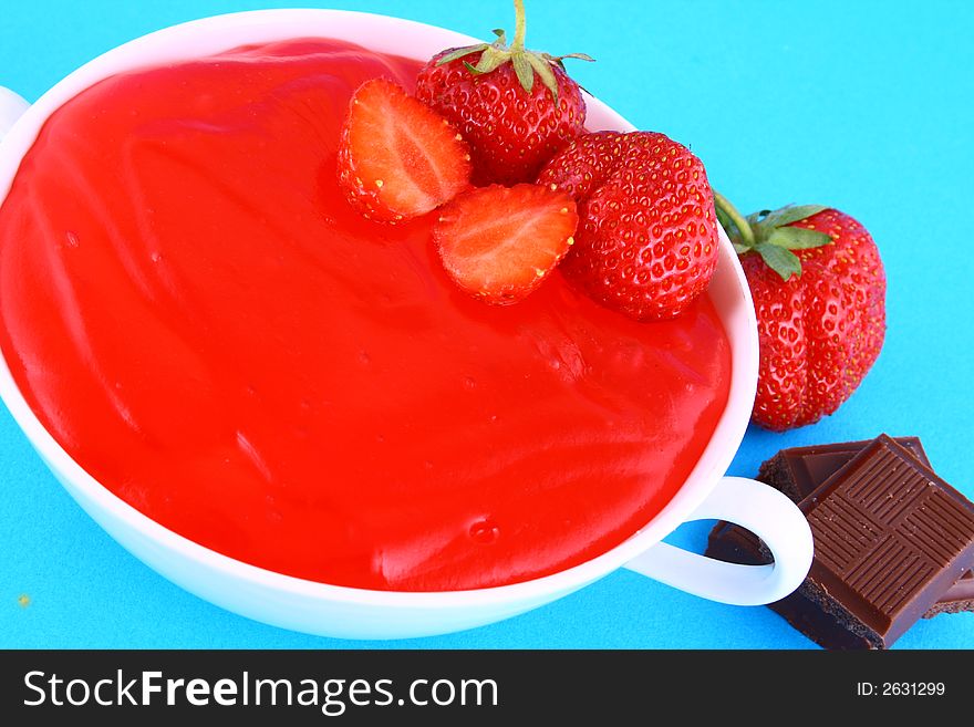 Strawberry Jam on a white background-red strawberry. Strawberry Jam on a white background-red strawberry