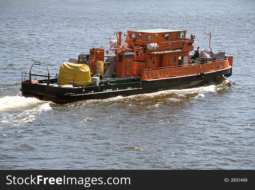 Small ship in the port