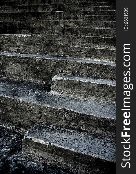 Stairs made of concrete or stone. Stairs made of concrete or stone