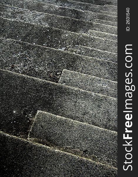 Stairs made of concrete or stone. Stairs made of concrete or stone