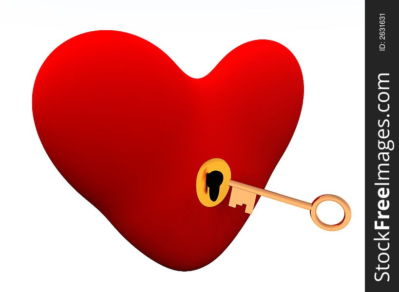 A conceptual image of a key unlocking or locking up love. A conceptual image of a key unlocking or locking up love.