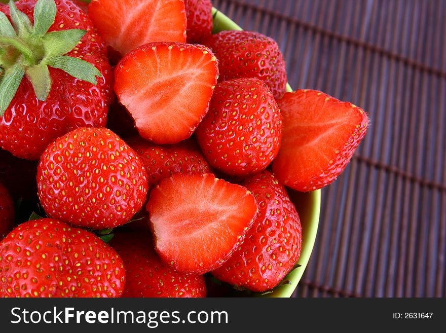 Bunch of red strawberries isolated over white. Bunch of red strawberries isolated over white