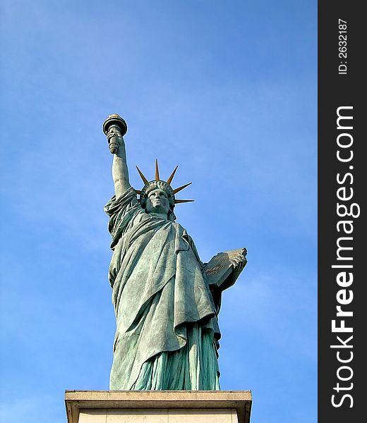 Small copy of the Statue of Liberty in Paris in France. Small copy of the Statue of Liberty in Paris in France