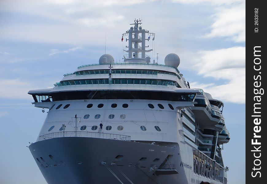 Ship liner front in the dock. Ship liner front in the dock