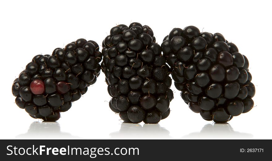 Blackberries isolated over white background