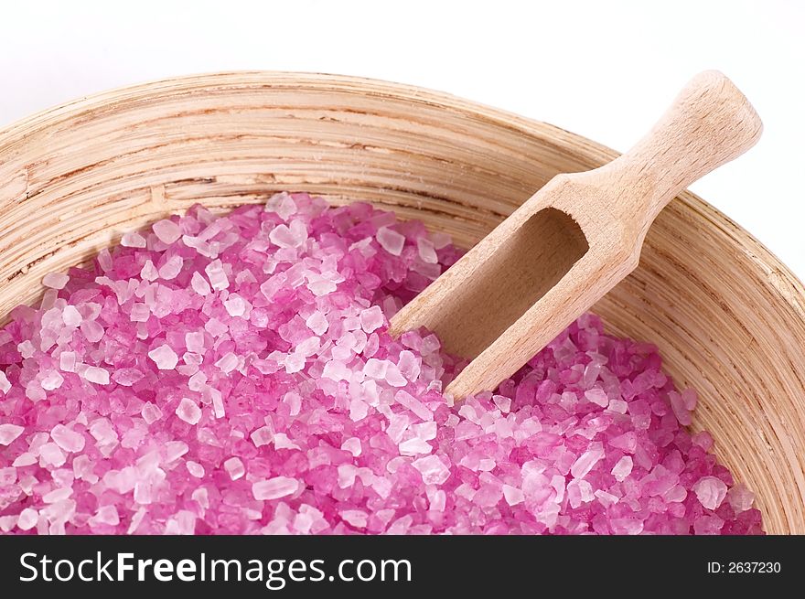 Rose bath items isolated on the white background