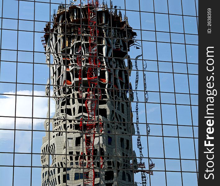 Construction Tower Reflection