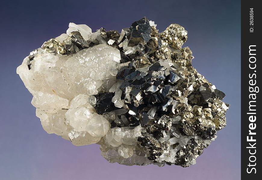 Close up of a pyrite, esfalerite and quartz mineral from trepca, bosnia and herzegovina,. Close up of a pyrite, esfalerite and quartz mineral from trepca, bosnia and herzegovina,