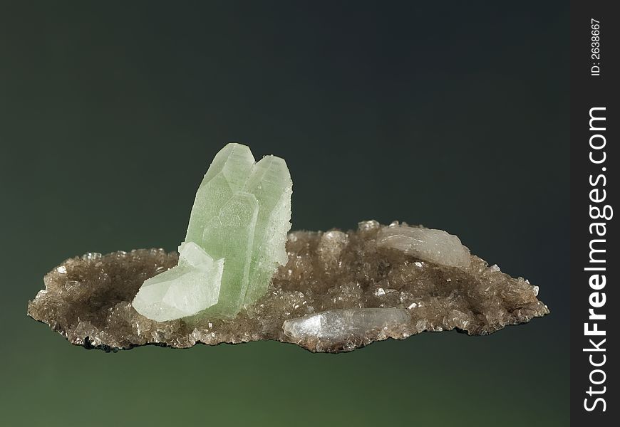 Close up of a fluorapophyllite mineral. Close up of a fluorapophyllite mineral.