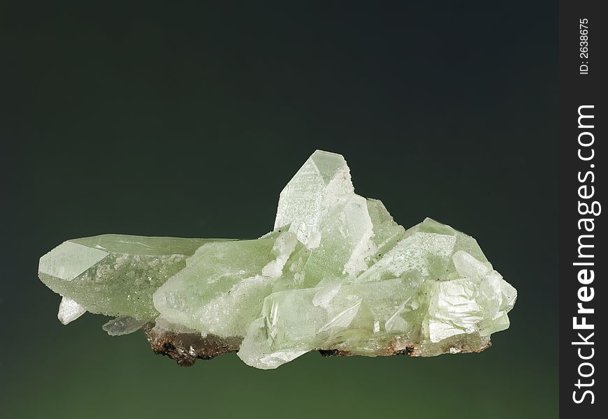 Close up of a fluorapophyllite mineral. Close up of a fluorapophyllite mineral.