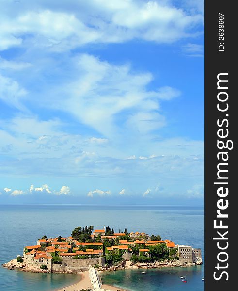 Little touristic island in the Adriatic sea. Little touristic island in the Adriatic sea