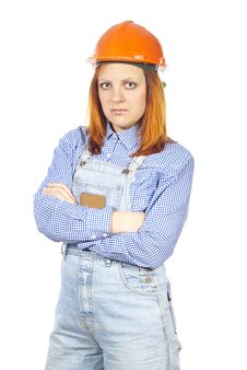Girl Builder In Helmet Stock Photography Girl Builder In Helmet Stock Photography