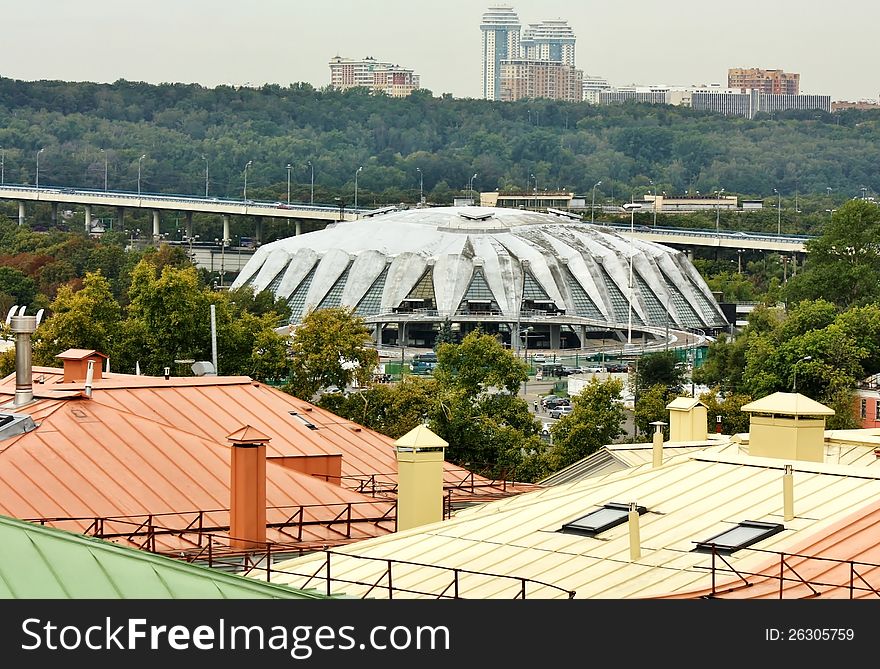 Dome of the sports complex, view from above