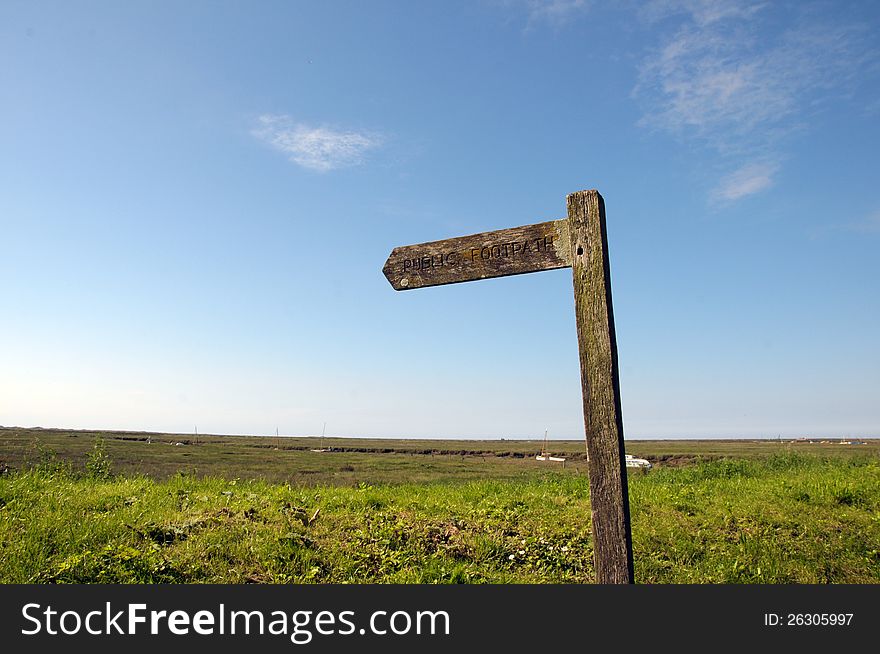 Signpost on North Norfolk coastal path