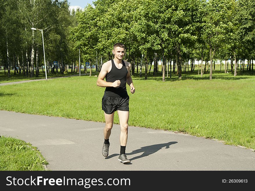 Guy Running In The Park