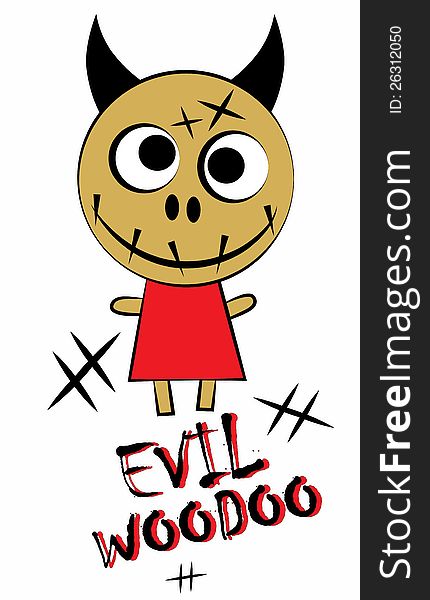 Woodoo evil cartoon illustration theme,. Woodoo evil cartoon illustration theme,