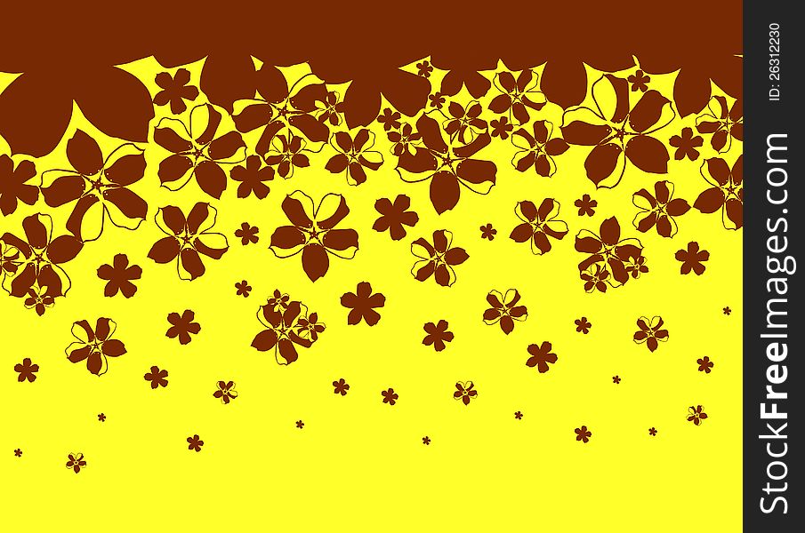 Abstract background from brown black on a yellow background