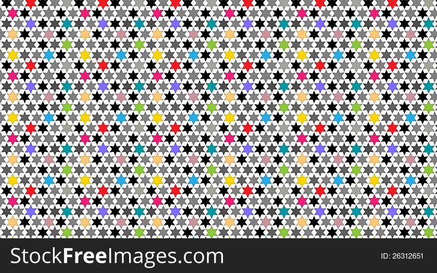 Background texture with color stars and light gray stars. Background texture with color stars and light gray stars