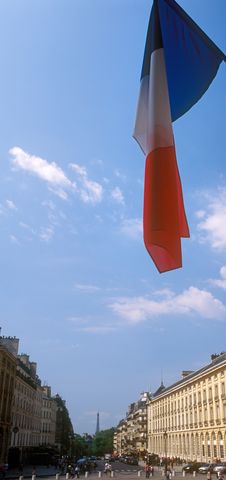 French Flag Over A Paris. Royalty Free Stock Image