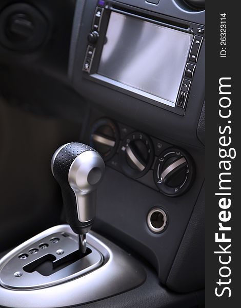 A gear shifter  of modern car. A gear shifter  of modern car