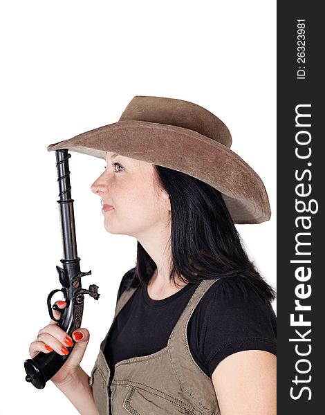 Girl With Guns Isolated