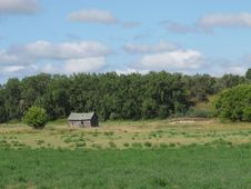 Old Shack In A Prairie Field. Royalty Free Stock Photos Old Shack In A Prairie Field. Royalty Free Stock Photos