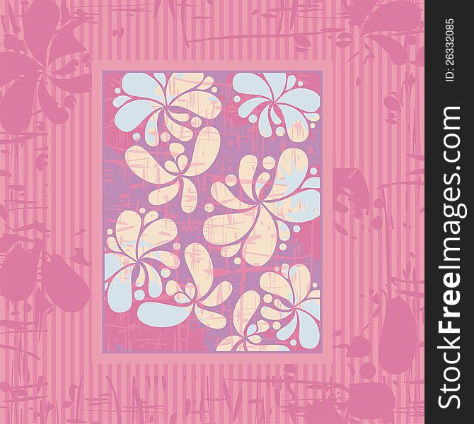 Greeting card decorative background with floral elements. Greeting card decorative background with floral elements