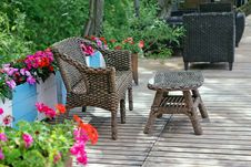 Rattan Patio Chair And Table Royalty Free Stock Photos Rattan Patio Chair And Table Royalty Free Stock Photos