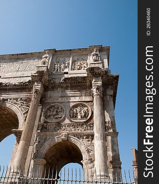 Arch of Constantine in Rome Italy. Arch of Constantine in Rome Italy