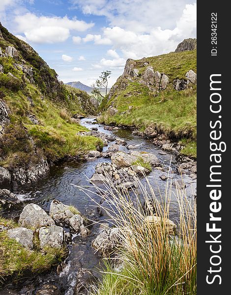 Dale Head Beck stream located in the English Lake District.