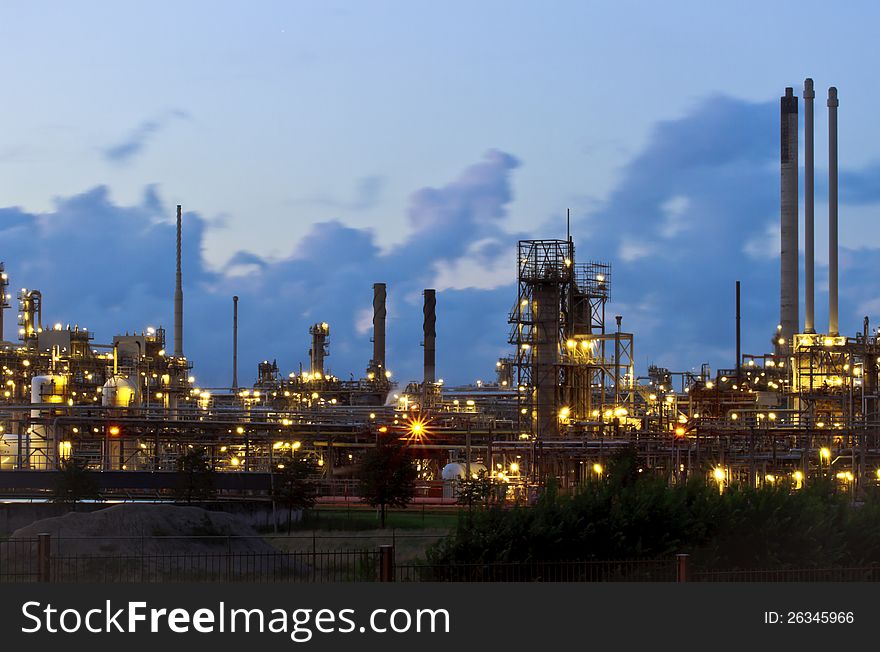 View of the chemical plant at Rotterdam