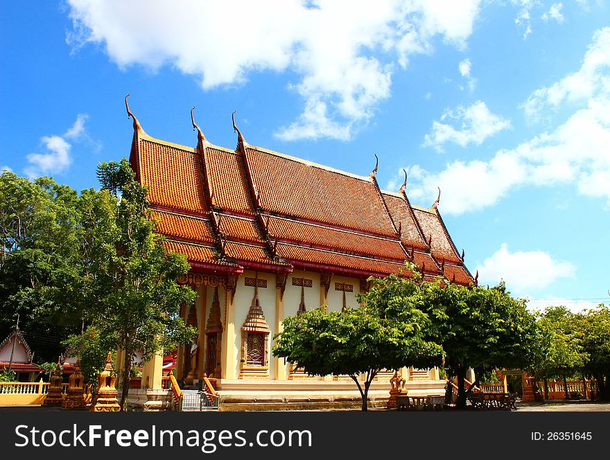 Thai Buddhism church at Prathong temple, Phuket, Thailand. Thai Buddhism church at Prathong temple, Phuket, Thailand