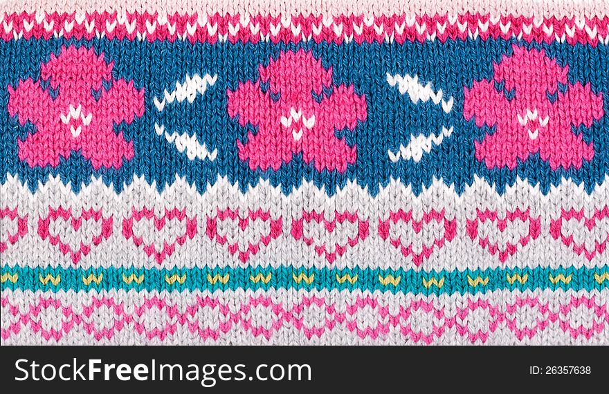 Knitted background with a simple pattern