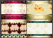 Floral Wallpaper Set With Seamless Elements Royalty Free Stock Photo Floral Wallpaper Set With Seamless Elements Royalty Free Stock Photo