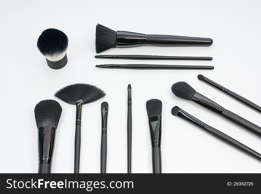Make up brushes are in the white background. Make up brushes are in the white background.
