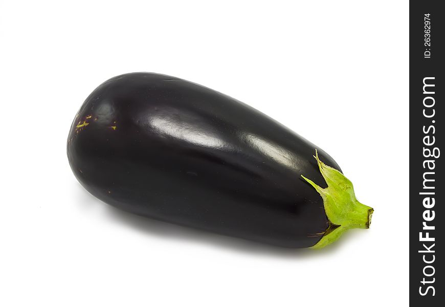 Fresh eggplant on a white background